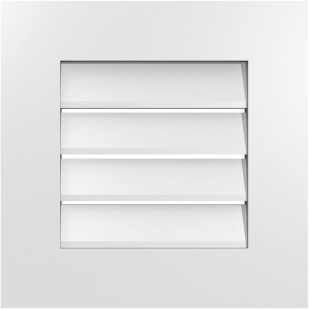 Ekena Millwork Vertical Surface Mount PVC Gable Vent: Functional, w/ 3-1/2"W x 1"P Standard Frame, 18"W x 18"H GVPVE18X1801SF